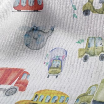 Watercolor Colorful Transporta Terry