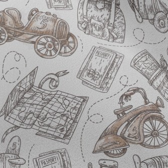 Ancient Airplanes And Cars Chiffon