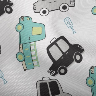 Busy Taxis And Trucks Dobby