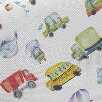 Watercolor Colorful Transporta Twill