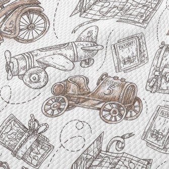 Ancient Airplanes And Cars Birdseye Piqué