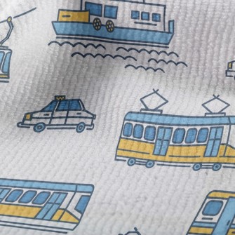Simple Line Boat Tram Airplane Terry