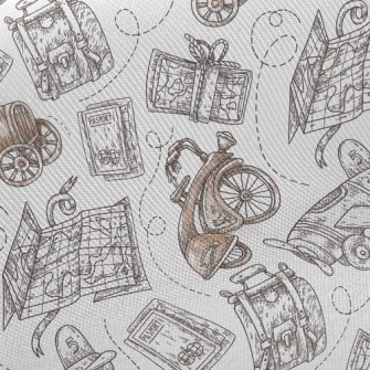 Ancient Airplanes And Cars Twill