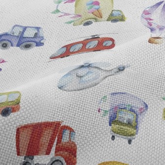 Watercolor Colorful Transporta Performance Linen