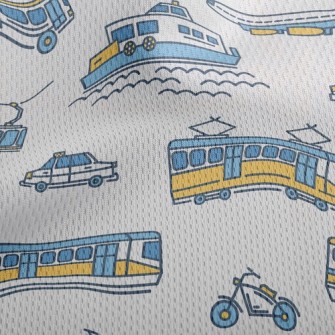 Simple Line Boat Tram Airplane Athletic Mesh Flat Back
