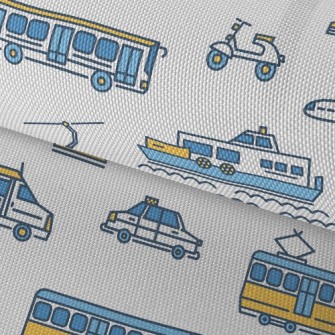 Simple Line Boat Tram Airplane Waterproof Oxford