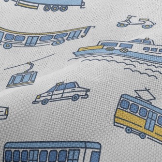 Simple Line Boat Tram Airplane Performance Linen