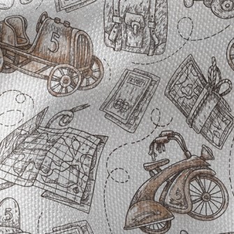 Ancient Airplanes And Cars Waterproof Canvas
