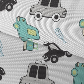 Busy Taxis And Trucks Waterproof Oxford