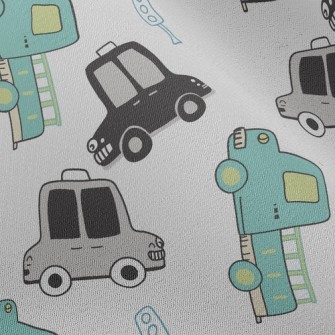 Busy Taxis And Trucks Chiffon