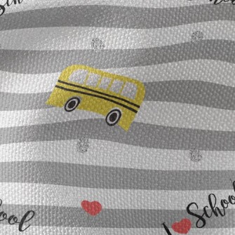 I Love The School Bus Waterproof Canvas