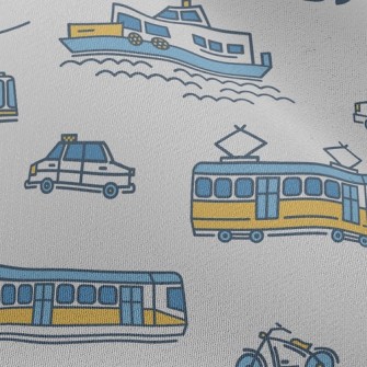 Simple Line Boat Tram Airplane Chiffon