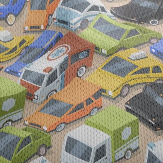 Huge Car Parking Lot Athletic Mesh Flat Back