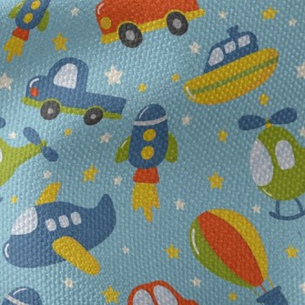 Cartoon Funny Vehicles Waterproof Canvas