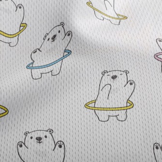 Hula Hoop White Bear Athletic Mesh Flat Back