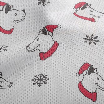 Dog With Santa Hat Athletic Mesh Flat Back