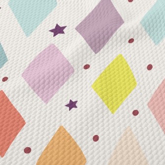 Stars And Colorful Blocks Birdseye Piqué
