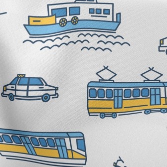 Simple Line Boat Tram Airplane Stretch Ponte
