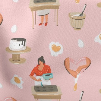 Woman Making Dessert With Hear Stretch Ponte