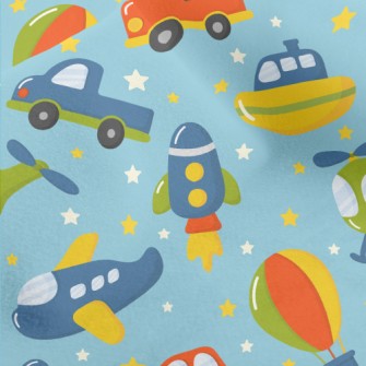 Cartoon Funny Vehicles Micro Fleece