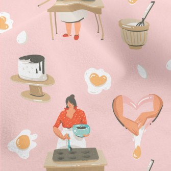 Woman Making Dessert With Hear Micro Fleece