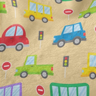 Colorful Traffic Jam Highway Minky
