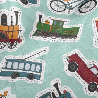 Retro Car Tram Bicycle Minky