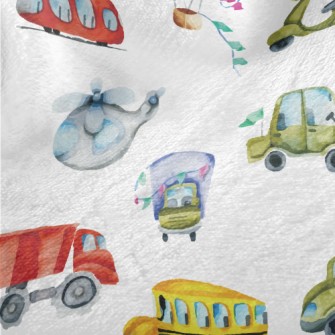 Watercolor Colorful Transporta Minky