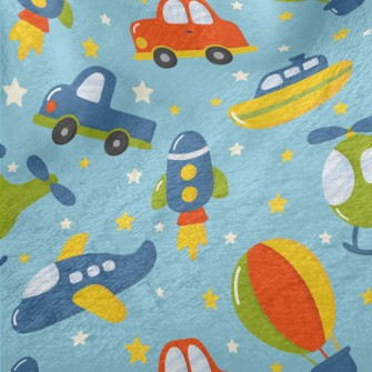 Cartoon Funny Vehicles Minky