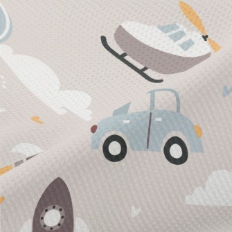 Helicopter Hot Air Balloon Car Piqué