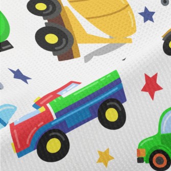 Colorful Cartoon Transportatio Piqué