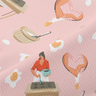 Woman Making Dessert With Hear Piqué