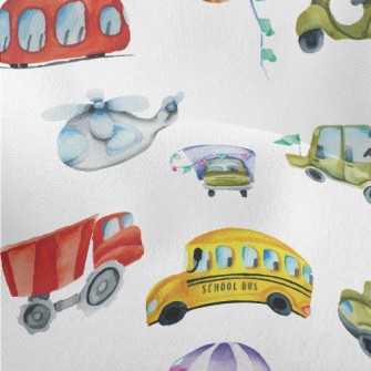 Watercolor Colorful Transporta Lightweight Performance Linen