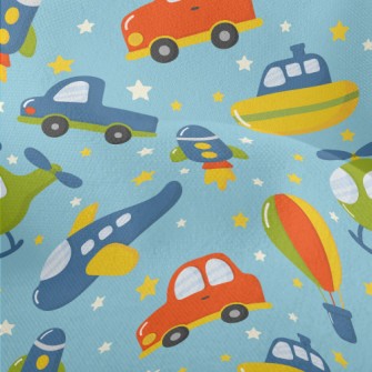 Cartoon Funny Vehicles Lightweight Performance Linen