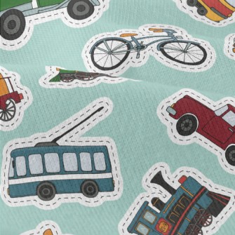 Retro Car Tram Bicycle Modern Jersey