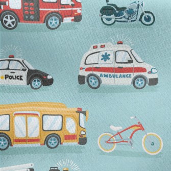Ambulance Police Car Fire Truc Jersey Backed Fleece