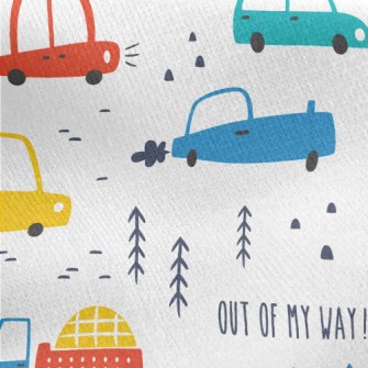 Heavy Traffic Cars Jersey Backed Fleece