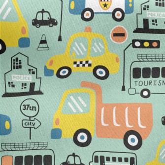 Fluorescent Big Truck Car Jersey Backed Fleece