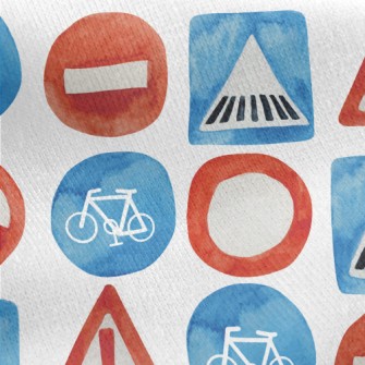 Watercolor Traffic Signal Jersey Backed Fleece