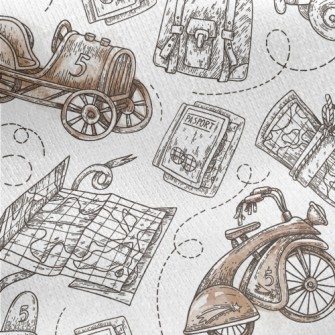 Ancient Airplanes And Cars Jersey Backed Fleece