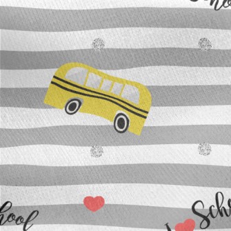 I Love The School Bus Jersey Backed Fleece