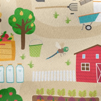 Leisurely Farm Life Jersey Backed Fleece