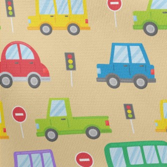 Colorful Traffic Jam Highway Pongee