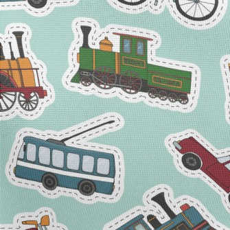 Retro Car Tram Bicycle Pongee