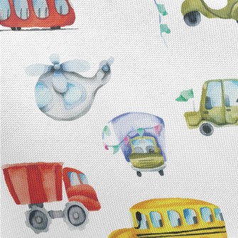 Watercolor Colorful Transporta Pongee
