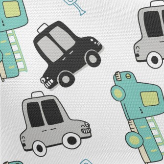 Busy Taxis And Trucks Pongee