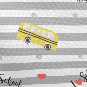 I Love The School Bus Pongee