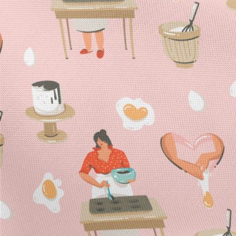 Woman Making Dessert With Hear Pongee