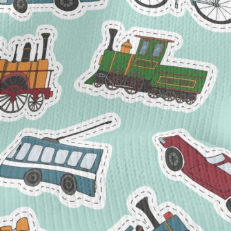 Retro Car Tram Bicycle Stretch Jersey