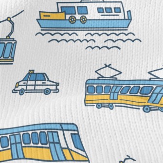 Simple Line Boat Tram Airplane Stretch Jersey